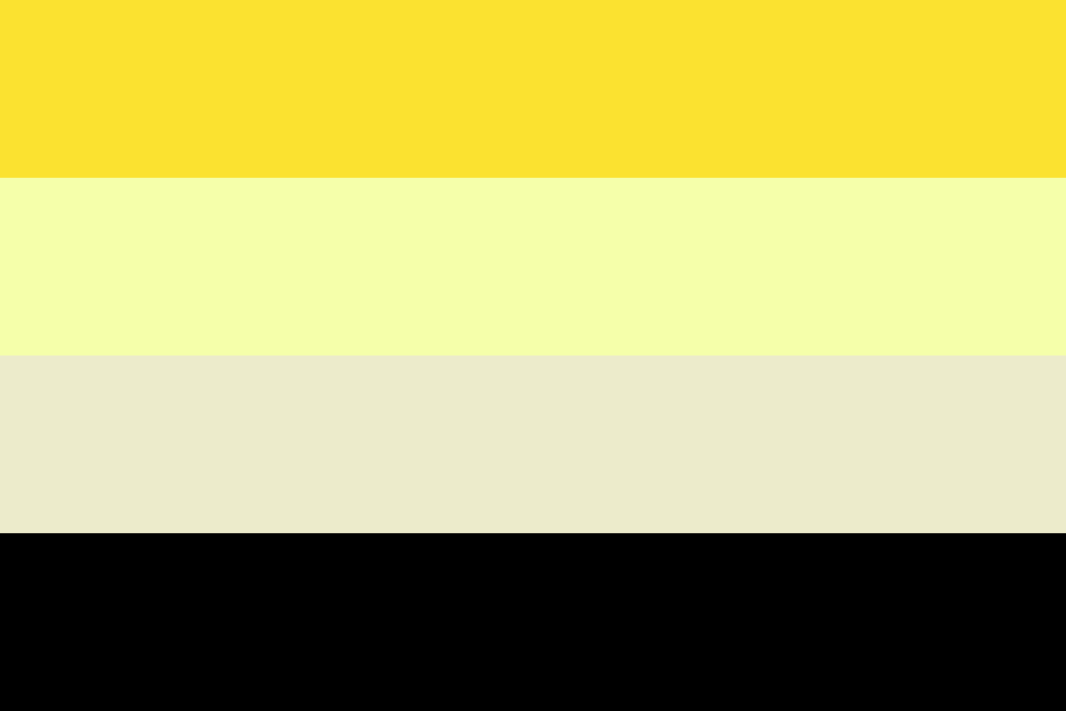 Image: Flag with four equal horizontal stripes: 
                Black, grey, white, dark purple.